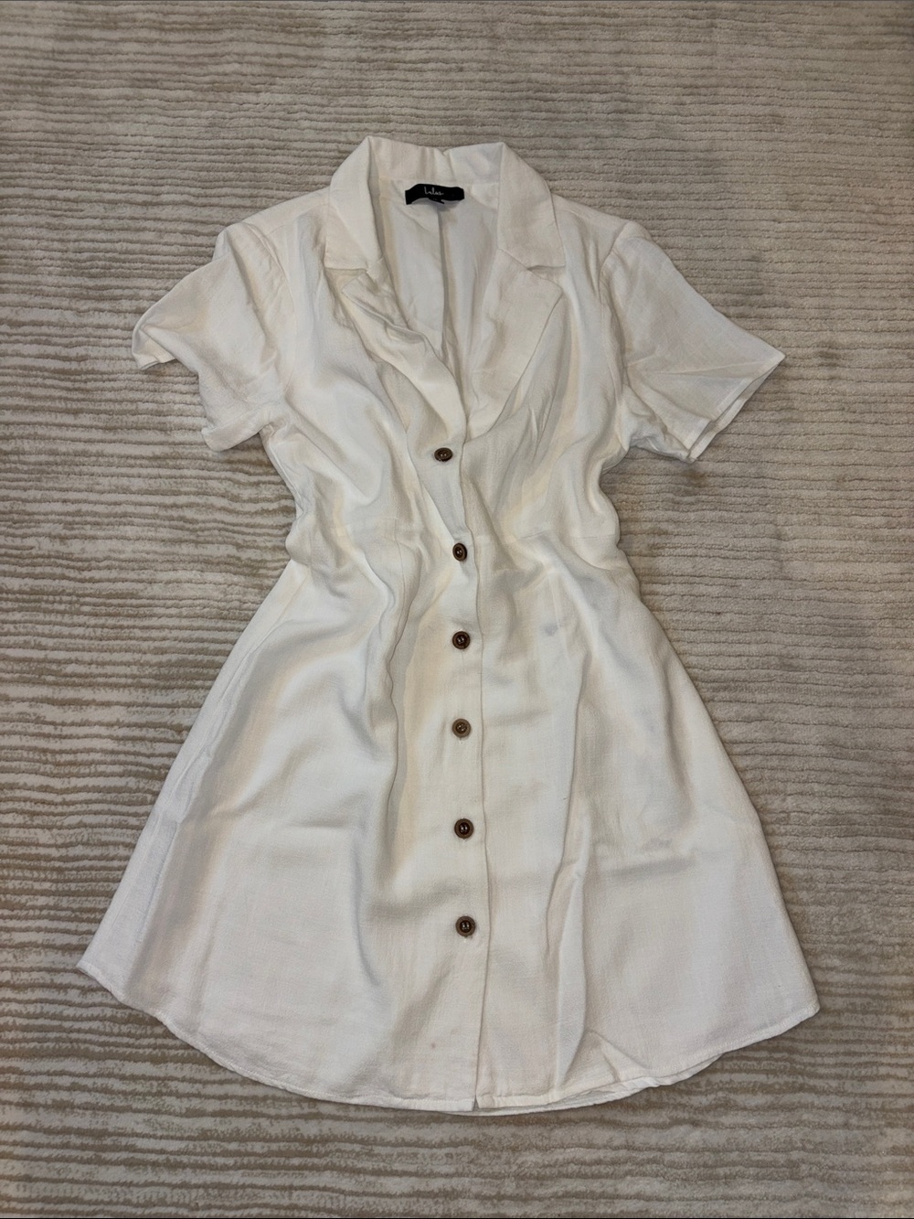 Lulu's White Button-Front Mini Dress